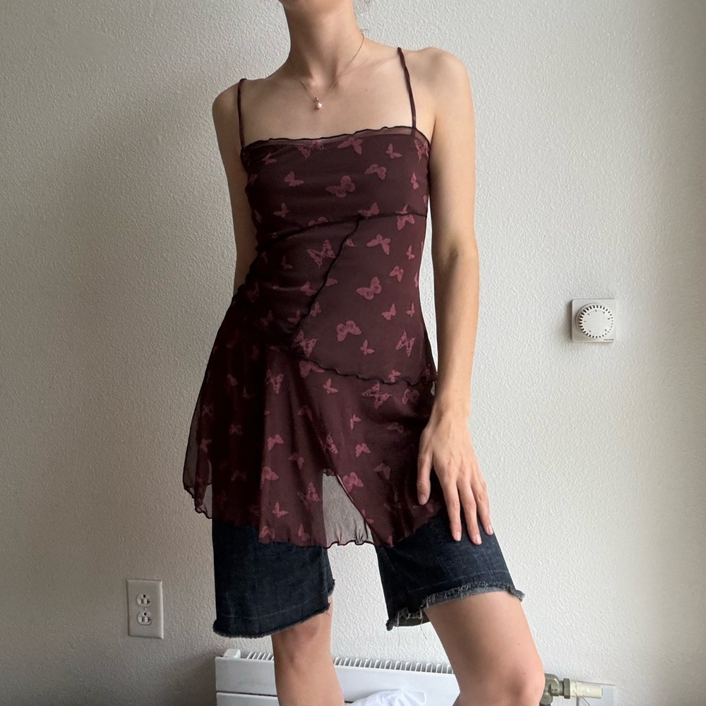 Urban outfitters brown/pink butterfly dress